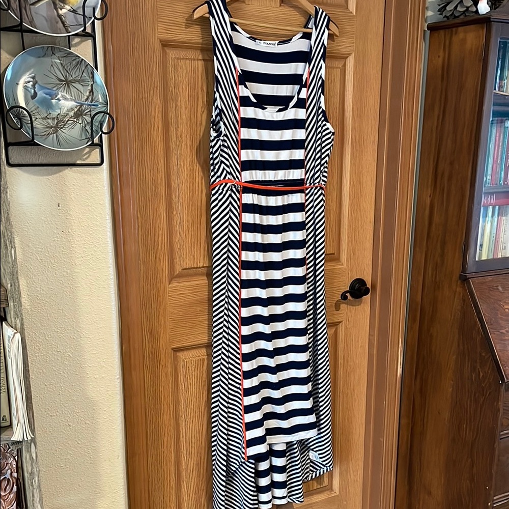 Maurices White and Blue Sleeveless Sundress